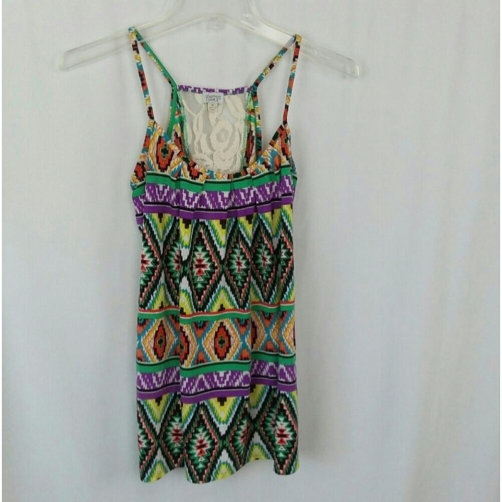 Charming Charlie Boho Hippie Chic Festival Spaghetti Strap Racerback Top